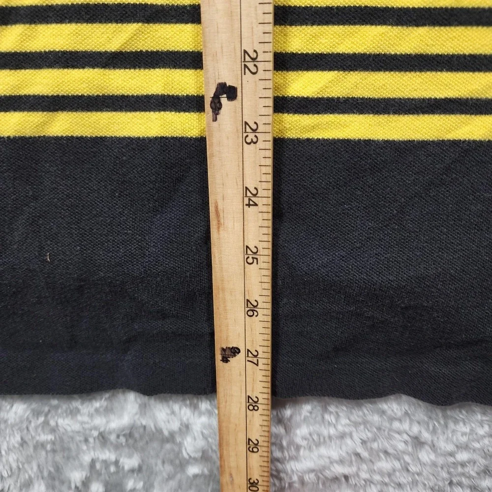 Polo Ralph Lauren Polo Shirt Mens Medium Black Rainbow Stripe Cotton Preppy